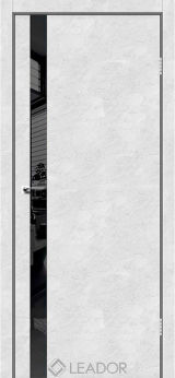 Міжкімнатні двері LEADOR Asti Білий бетон Lakobel черный