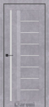 Міжкімнатні двері Darumi Floriana-01 (40 мм) Сірий бетон Сатин білий