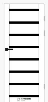Міжкімнатні двері Syndicate Doors (40 мм)  PVC SD-103 Білий оксамит Чорне