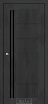 Міжкімнатні Двері StilDoors Vitano (40мм.) Бетон Антрацит Чорне скло