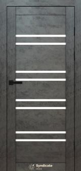 Міжкімнатні двері Syndicate Doors (40 мм)  PVC SD-118 Бетон темний Сатин