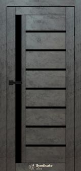 Міжкімнатні двері Syndicate Doors (40 мм)  PVC SD-101 Бетон темний Чорне