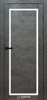 Міжкімнатні двері Syndicate Doors (40 мм)  PVC SD-113 Бетон темний Сатин