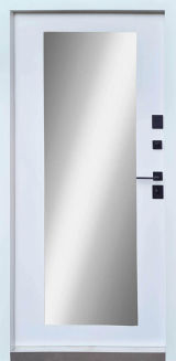 Вхідні двері Qdoors, колекція Ультра, Ультра Міроу, Мрамор темний / біла емаль+дзеркало - Изображение 1