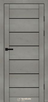 Міжкімнатні двері Syndicate Doors (40 мм)  PVC SD-108 Бетон світлий Чорне