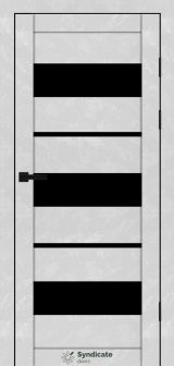 Міжкімнатні двері Syndicate Doors (40 мм)  PVC SD-105 Бетон білий Чорне