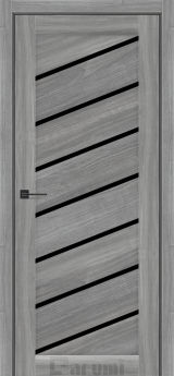 Міжкімнатні двері Darumi Rosalia (40 мм) Горіх грей рівер Чорне скло