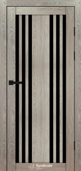 Міжкімнатні двері Syndicate Doors (40 мм)  PVC SD-126 Дуб натуральний Чорне