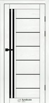 Міжкімнатні двері Syndicate Doors (40 мм)  PVC SD-114 Біла структура Чорне