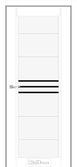 Міжкімнатні Двері StilDoors Ravello (40мм.) Білий Кристал Чорне скло