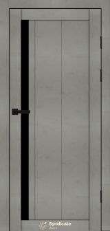 Міжкімнатні двері Syndicate Doors (40 мм)  PVC SD-124 Бетон світлий Чорне