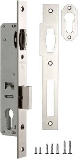 Корпус вузькопрофільного замку з роликовою клямкою155-20 CP (хром) FUARO (для профільних дверей)