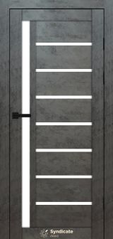 Міжкімнатні двері Syndicate Doors (40 мм)  PVC SD-101 Бетон темний Сатин