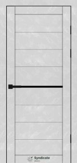 Міжкімнатні двері Syndicate Doors (40 мм)  PVC SD-129 Бетон білий Чорне