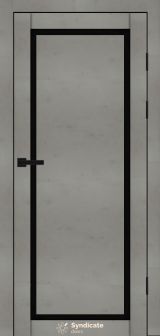 Міжкімнатні двері Syndicate Doors (40 мм)  PVC SD-113 Бетон світлий Чорне