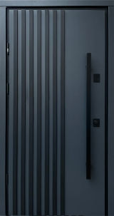 Вхідні двері Qdoors, Berez Street Plus, LOFT, антрацит/білий атлас, ручка труба квардат чорна 1450 мм