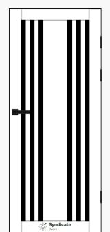 Міжкімнатні двері Syndicate Doors (40 мм)  PVC SD-126 Білий оксамит Чорне