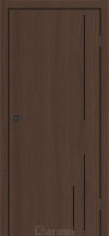 Міжкімнатні двері Darumi Plato Line PTL-05 (40 мм) Дуб каріні глухе з алюмінієвим молдінгом та алюм. торцем