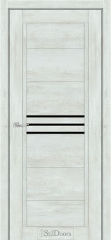 Міжкімнатні Двері StilDoors Ravello (40мм.) Вуд Стайл Чорне скло