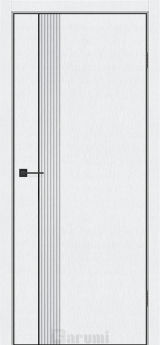 Міжкімнатні двері Darumi MODERN-01 (40 мм) Металевий вайт глухе з  чорним молдінгом та чорним торцем + фрезерування