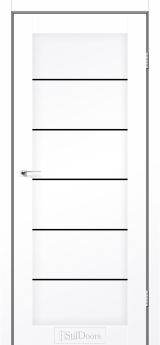 Міжкімнатні Двері StilDoors Victoria (40мм.) Білий Кристал (ПВХ) Німеччина Чорне скло