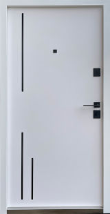 Вхідні двері Qdoors, колекція  Преміум, Тріоні-Ак, антрацит/біла шагрень - Изображение 2