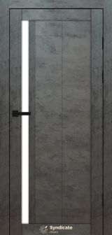 Міжкімнатні двері Syndicate Doors (40 мм)  PVC SD-124 Бетон темний Сатин