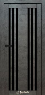 Міжкімнатні двері Syndicate Doors (40 мм)  PVC SD-126 Бетон темний Чорне