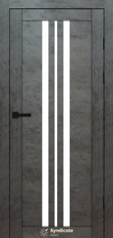 Міжкімнатні двері Syndicate Doors (40 мм)  PVC SD-107 Бетон темний Сатин