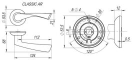 Роздільна ручка CLASSIC AR SN/CP-3 матовий нікель/нікель, квадрат 8x140 мм FUARO - Изображение 1