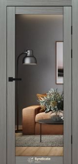 Міжкімнатні двері Syndicate Doors (40 мм)  PVC SD-137 Венге модерна Дзеркало