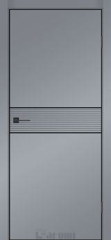 Міжкімнатні двері Darumi MODERN-02 (40 мм) Сріблястий блиск глухе з алюмінієвим молдінгом та алюм. торцем + фрезерування