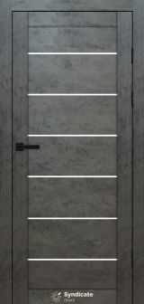 Міжкімнатні двері Syndicate Doors (40 мм)  PVC SD-108 Бетон темний Сатин