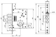 Корпус врізного замка V25/C-60.00.3R16 FUARO (для металевих дверей) - Изображение 2