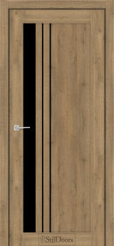 Міжкімнатні Двері StilDoors Bellano (40мм.) Дуб Крафт Чорне скло