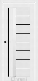 Міжкімнатні двері Darumi Floriana-01 (40 мм) Білий текстурний Чорне скло