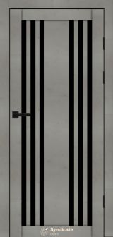 Міжкімнатні двері Syndicate Doors (40 мм)  PVC SD-126 Бетон світлий Чорне