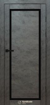 Міжкімнатні двері Syndicate Doors (40 мм)  PVC SD-113 Бетон темний Чорне