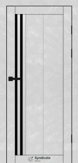 Міжкімнатні двері Syndicate Doors (40 мм)  PVC SD-136 Бетон білий Чорне