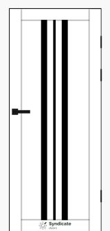 Міжкімнатні двері Syndicate Doors (40 мм)  PVC SD-107 Білий оксамит Чорне